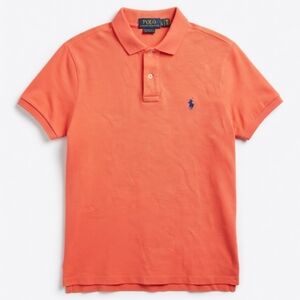 Polo Ralph Lauren Men's Coral Salmon Pique Polo Shirt Size Large Custom Slim Fit